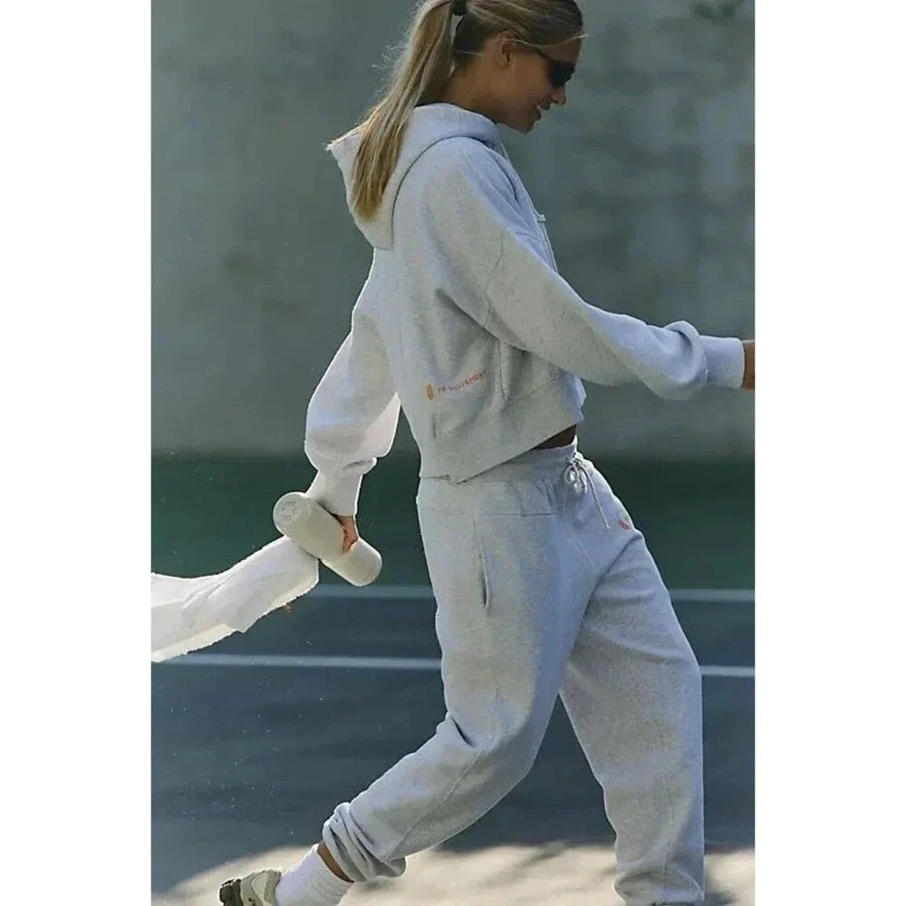 Free People Fp Movement Undefeated Hoodie Sweatshirt Cropped Top Grey M 289570